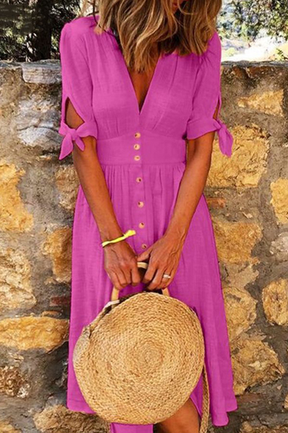 LP | Abito midi con bottoni in cotone