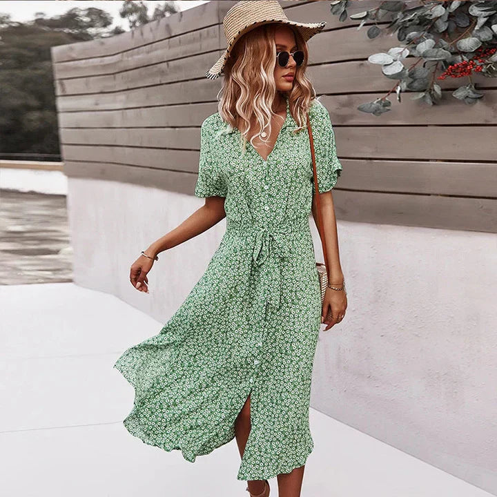 LP | abito midi chic da donna con bottoni