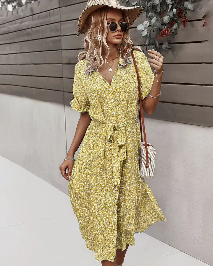 LP | abito midi chic da donna con bottoni