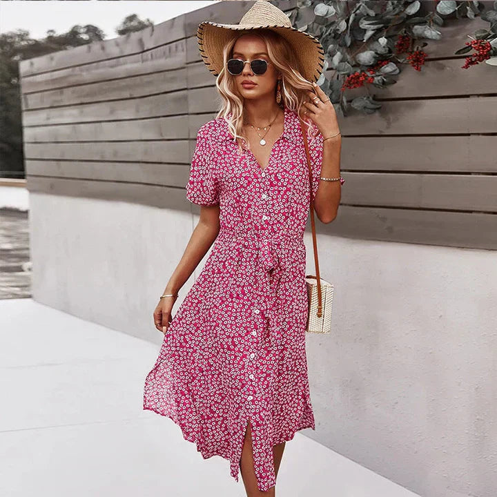 LP | abito midi chic da donna con bottoni