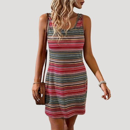 LP | Mini abito bodycon senza maniche a righe per donna