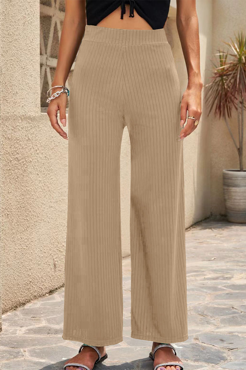 LP | Pantaloni casual a vita media dritti a tinta unita (6 colori)