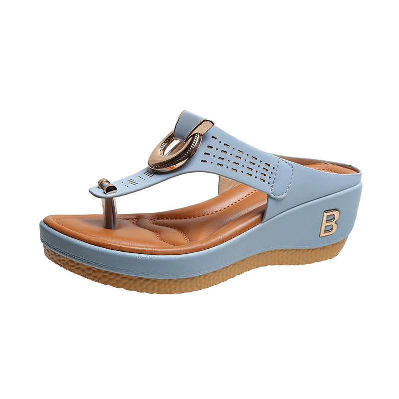 LP | - Sandali con plateau in pelle