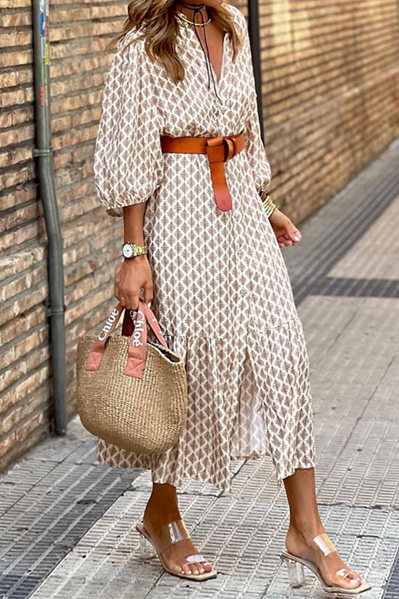 LP | Abito midi stampato con cintura