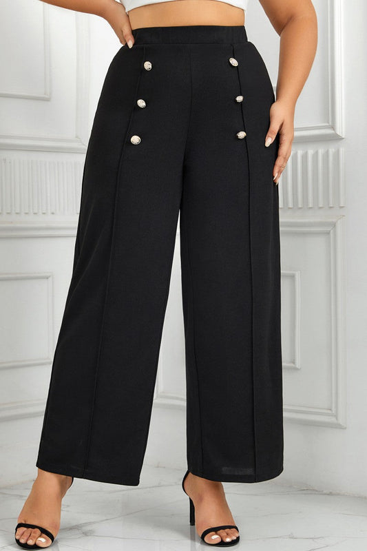 LP | Pantaloni casual solidi patchwork plus size