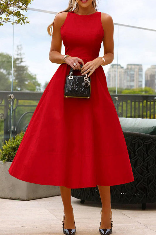 LP | Elegante abito midi senza maniche