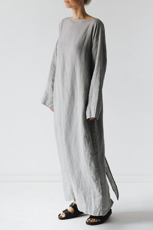 LP | Abito midi in lino con cintura