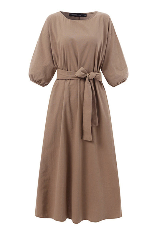 LP | Abito midi in lino con cintura