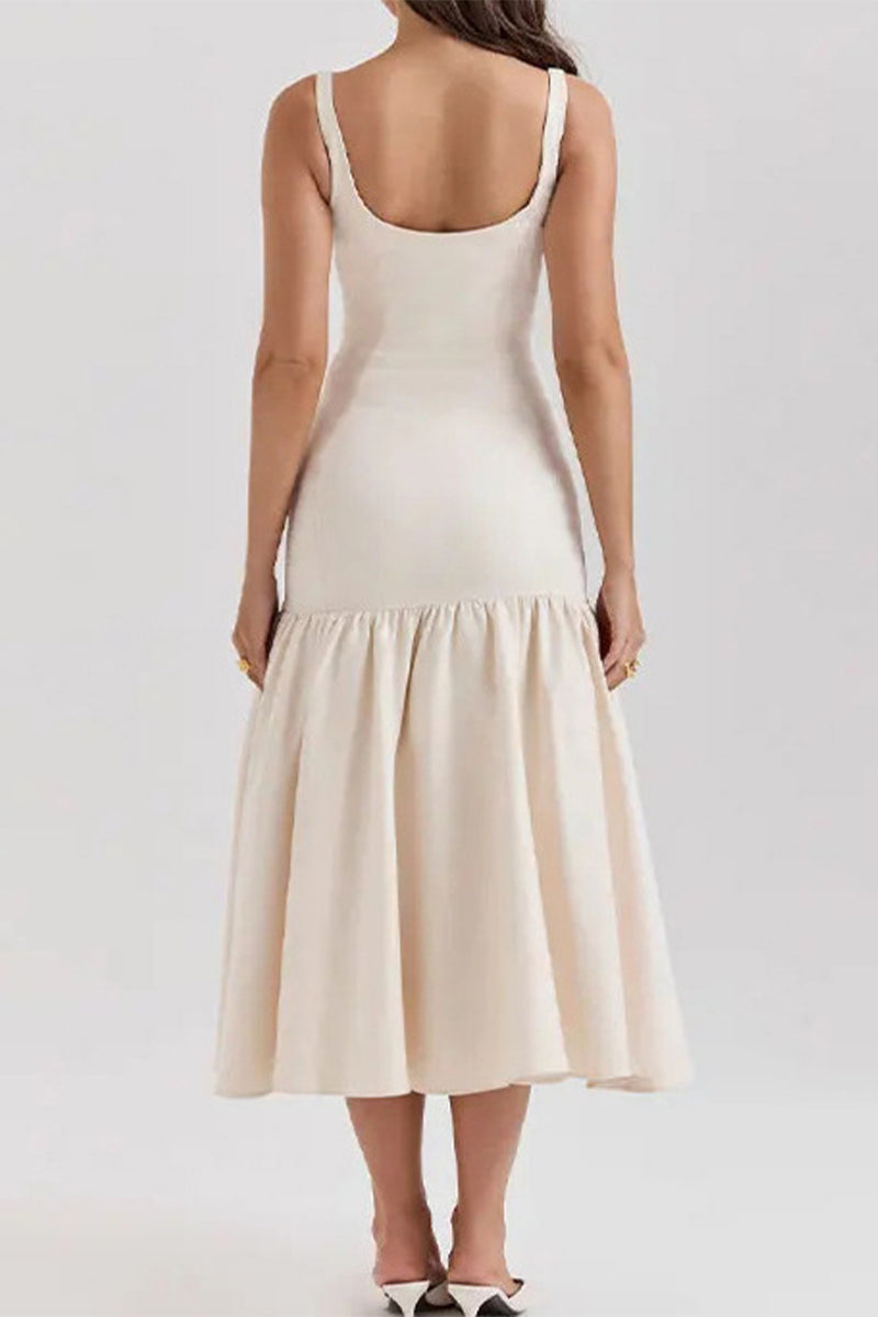 LP | Abito midi con balza eleganza