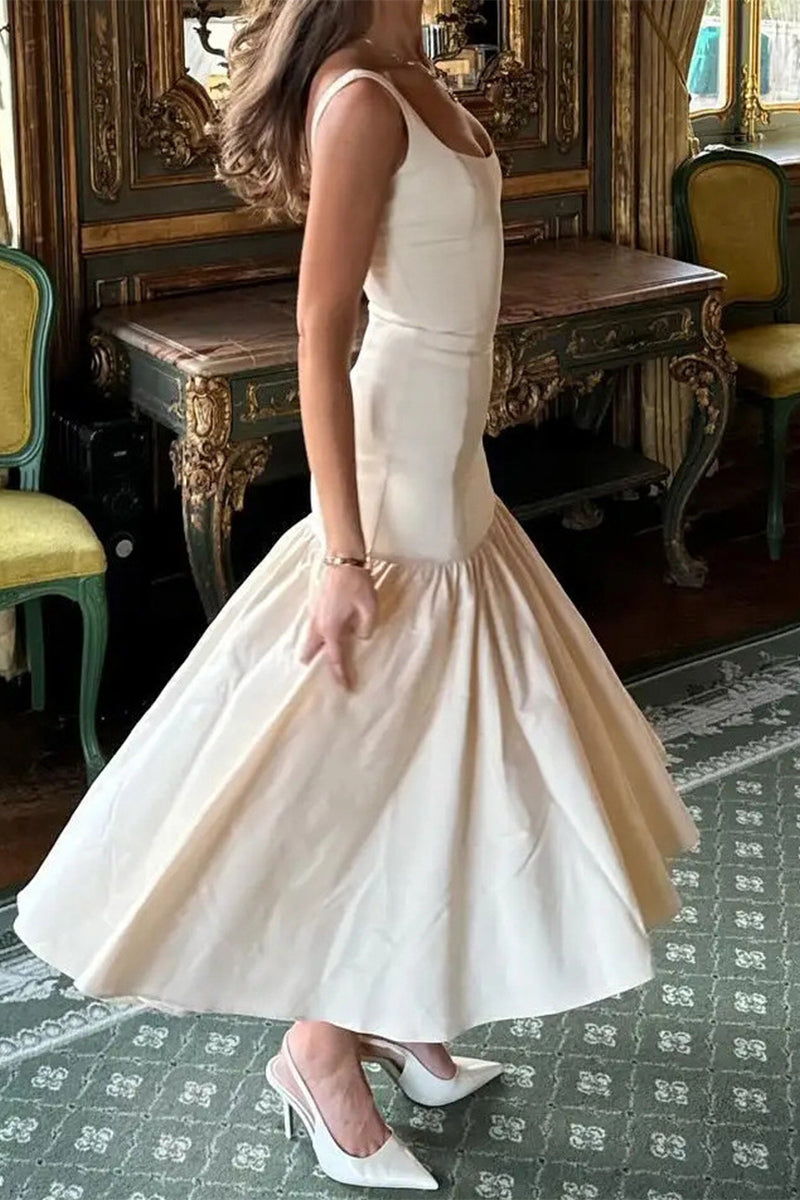 LP | Abito midi con balza eleganza