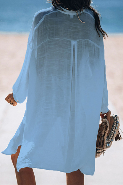 LP | Casual Holiday Solid Colour Buckle Sea-Through costumi da bagno coprire (5 colori)