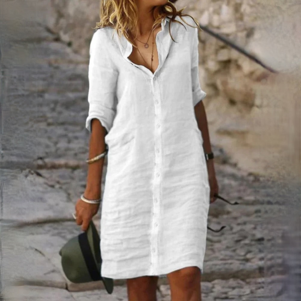 LP | Lockeres Hemdkleid mit Reversknopf