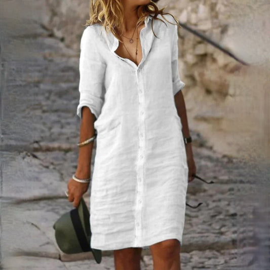 LP | Lockeres Hemdkleid mit Reversknopf