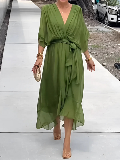LP | Intramontabile abito midi con un look a portafoglio