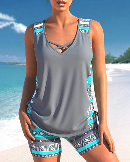 LP | Set tankini con motivo geometrico