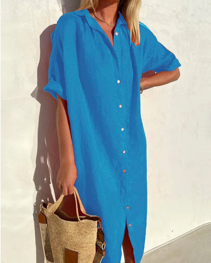 LP | abito camicia in lino arioso per donna
