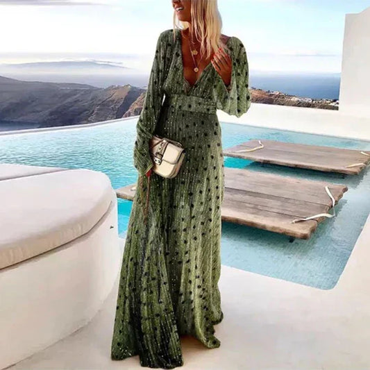 LP | maxi abito elegante con motivo a pois