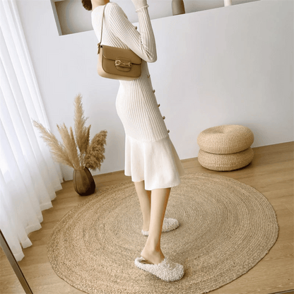 LP | abito midi elegante a coste per donna