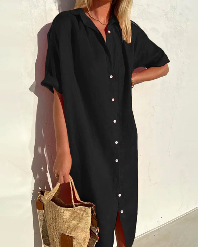 LP | abito camicia in lino arioso per donna