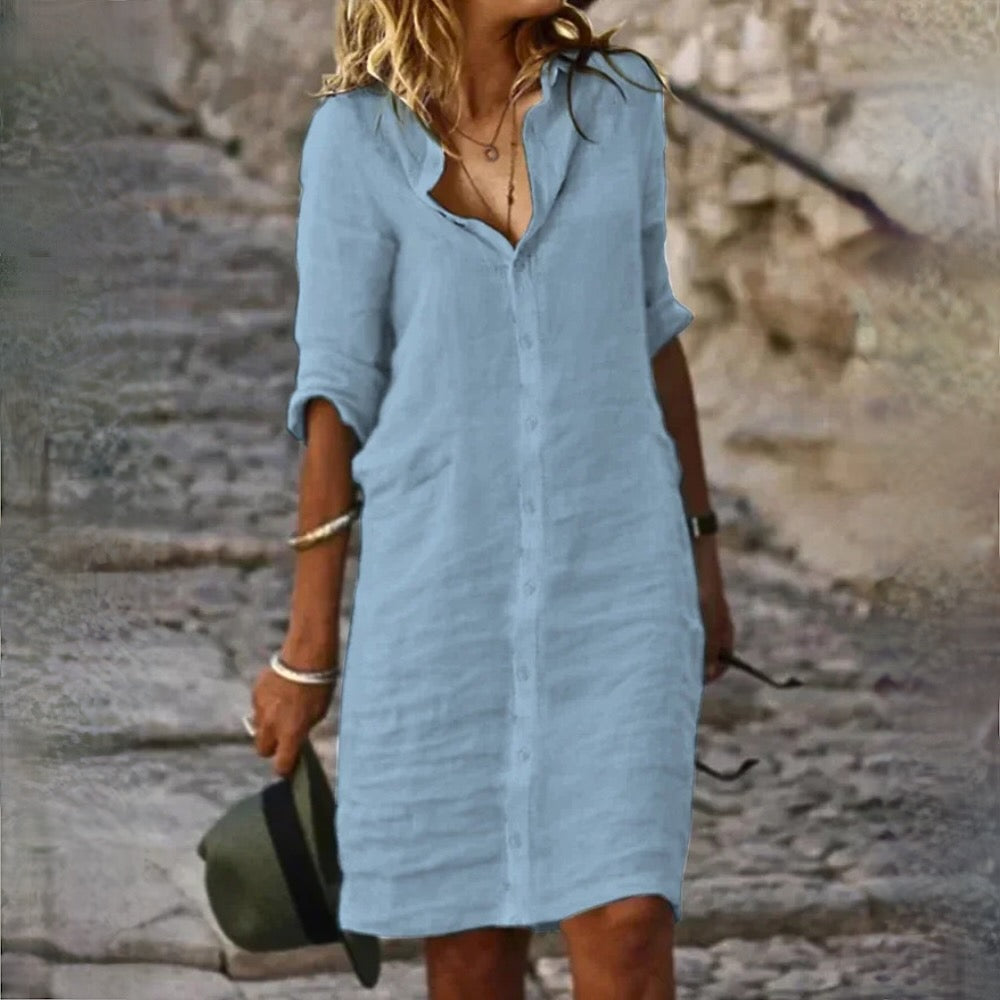 LP | Lockeres Hemdkleid mit Reversknopf
