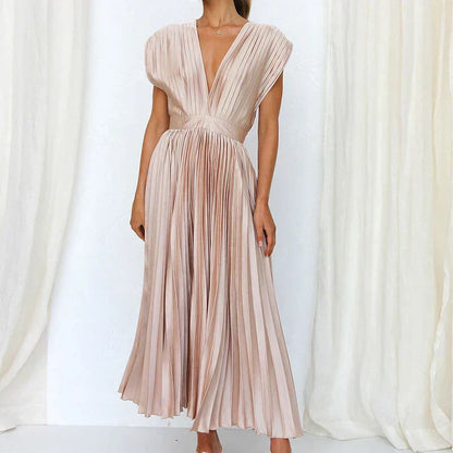 LP | Maxi abito con scollo a V e pinces