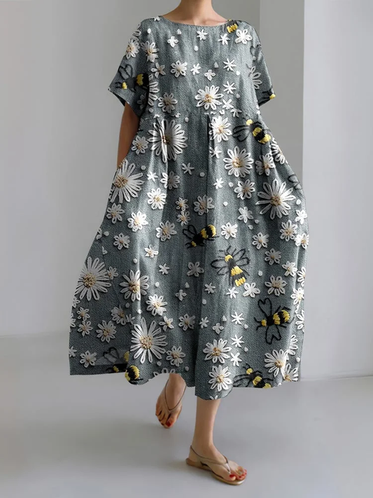 LP casual da donna MW | Susana con stampa di api e pizzo floreale