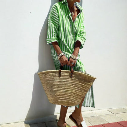 LP camicia da donna MW | a righe dalla vestibilità confortevole