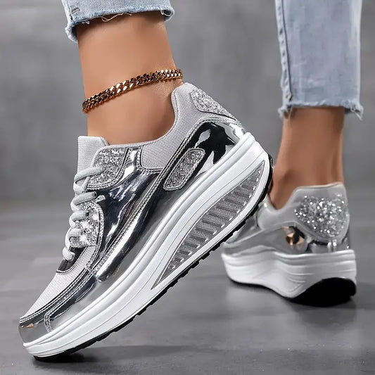 LP | Scarpe da ginnastica da donna in look metallizzato