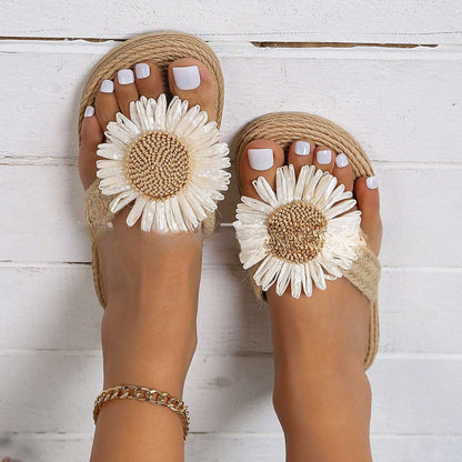LP | Sandali piatti casual bohemien da donna con fiori