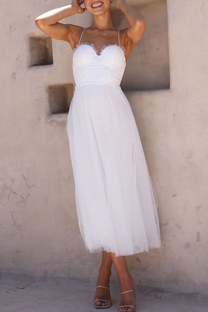 LP | Abito midi bustier in tulle