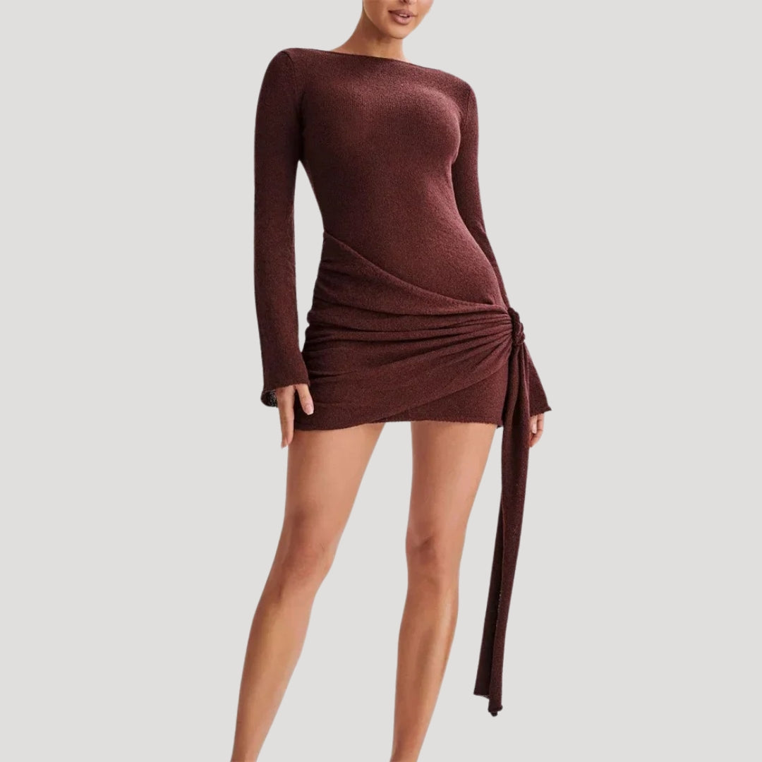 LP | Mini abito bodycon asimmetrico da donna con ruches