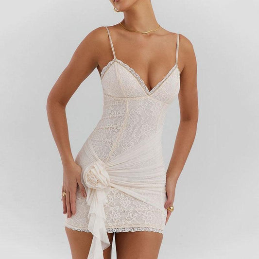 LP | Eleganza estiva Mini abito in pizzo bianco