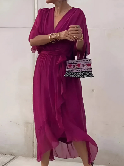 LP | Intramontabile abito midi con un look a portafoglio