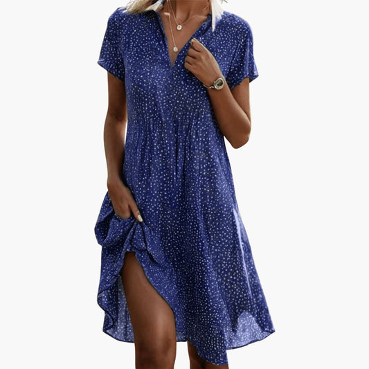 LP | Abito midi boho da donna con tasche e maniche corte