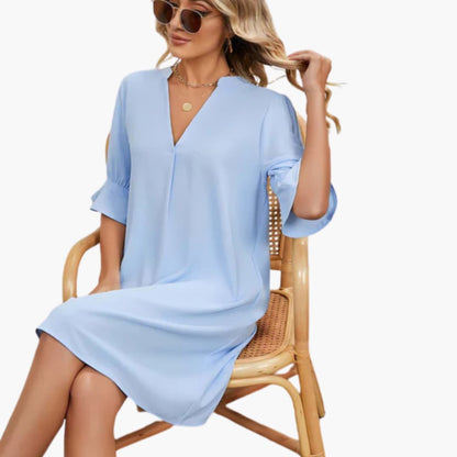 LP | Abito midi da donna con scollo a V e mezze maniche per l'estate