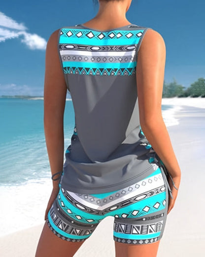 LP | Set tankini con motivo geometrico