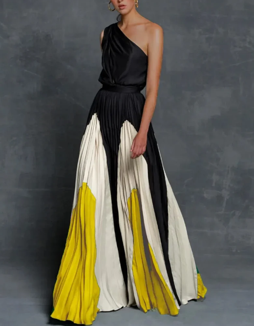 LP | maxi abito monospalla da donna