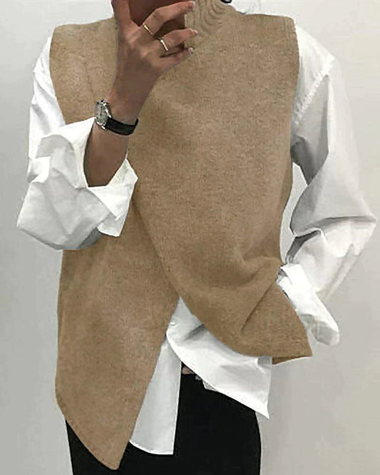 LP | Top solido casual con scollo rotondo