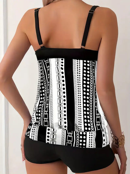 LP | Tankini a righe con stampa