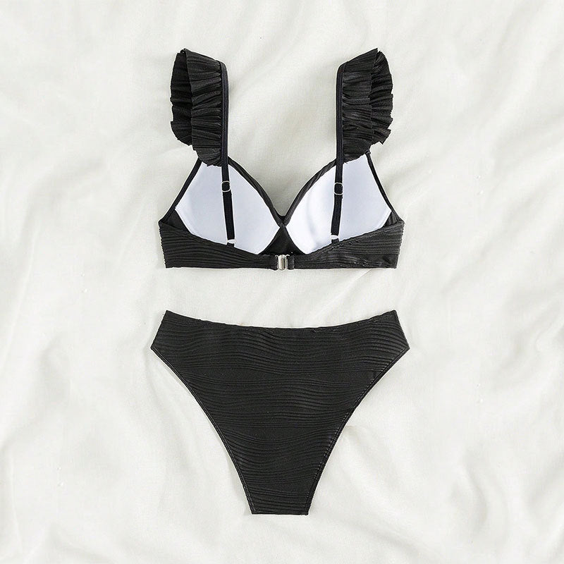 LP | Bikini con volant a tinta unita da donna in 2 colori S-XL