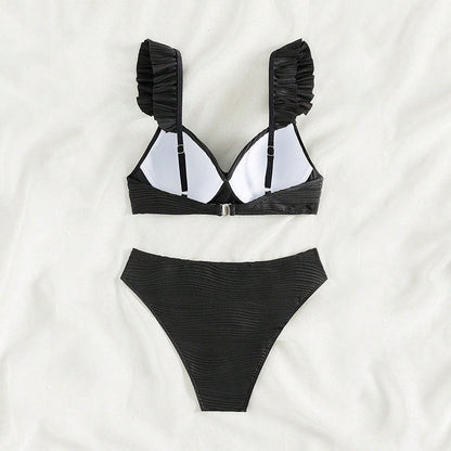 LP | Bikini con volant a tinta unita da donna in 2 colori S-XL