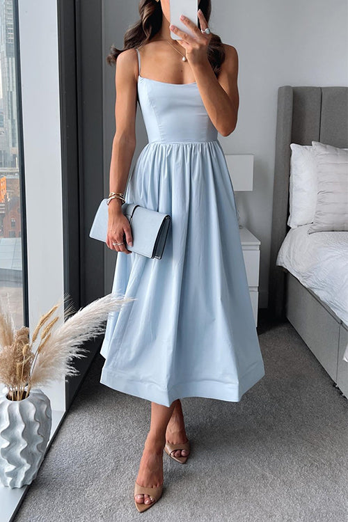LP | Giselle™ Abito midi linea A con cinturino a spaghetti