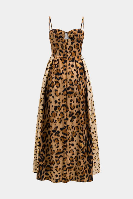 LP | Vestito midi con stampa leopardo