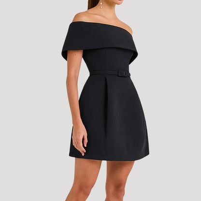 LP | Donna Cintura Off-Shoulder Party Mini Abito