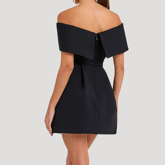 LP | Donna Cintura Off-Shoulder Party Mini Abito