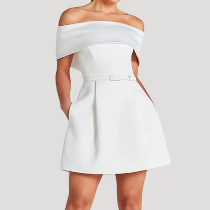 LP | Donna Cintura Off-Shoulder Party Mini Abito