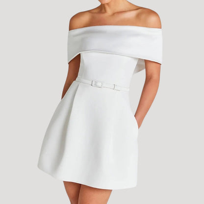 LP | Donna Cintura Off-Shoulder Party Mini Abito