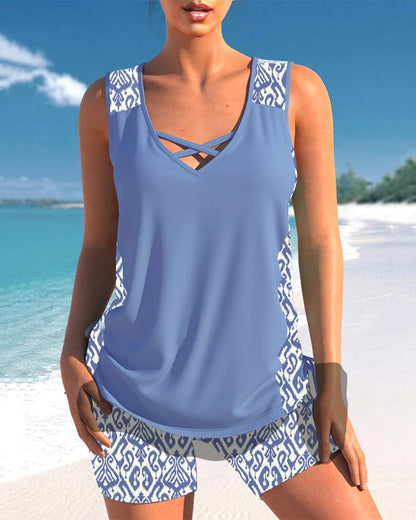 LP | Set tankini con motivo geometrico
