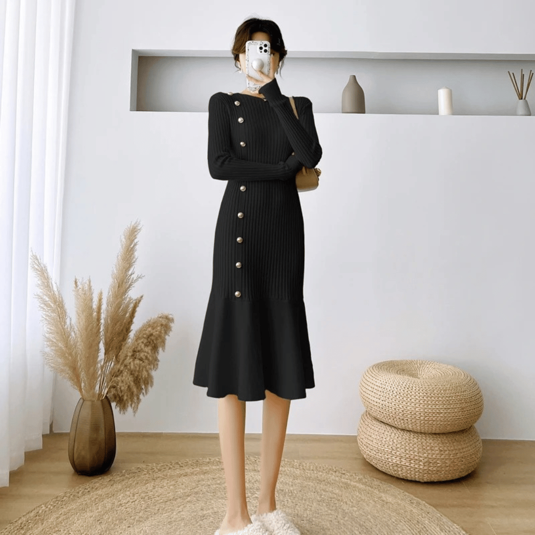 LP | abito midi elegante a coste per donna