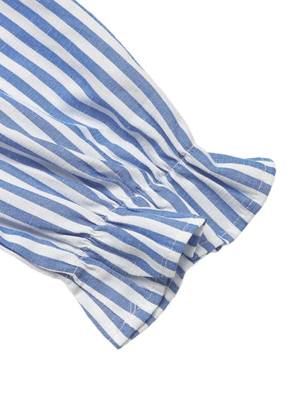 LP | Mini abito camicia a righe con mezze maniche